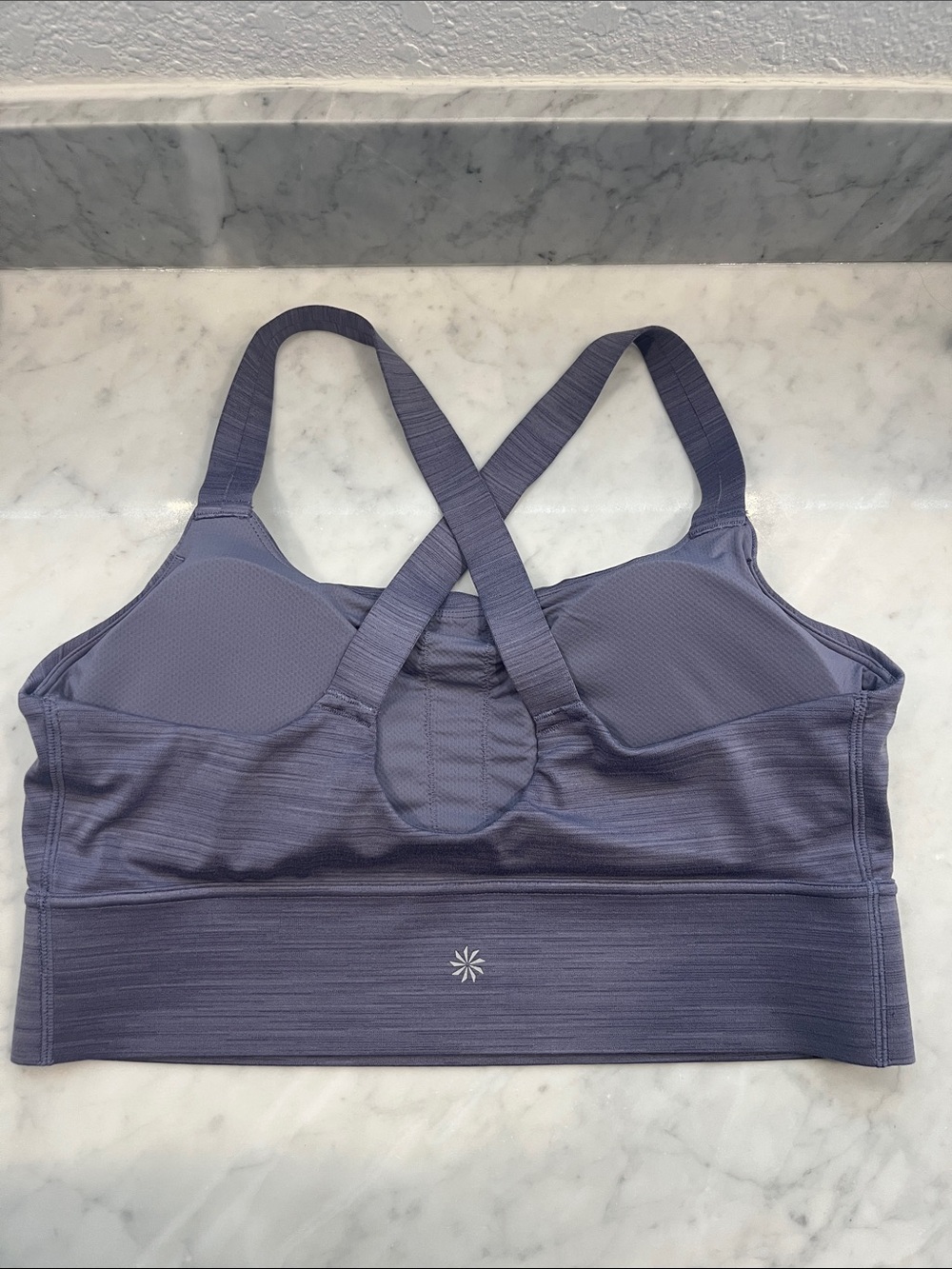Athleta Light Purple/Gray Strappy Seamless Longline Sports Bra - Picture 6 of 7